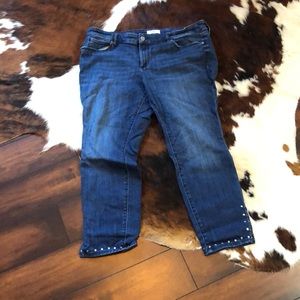 Loft crop jean, studded edge